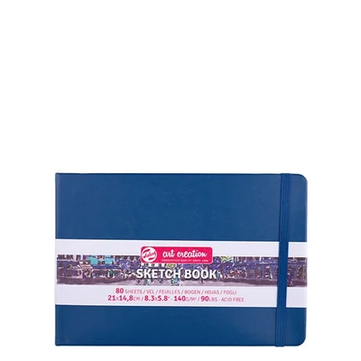 Caiet de desen și schițe Talens Art Creation Sketch Book,  140 g, 80 coli  - A5 peisaj, bleumarin