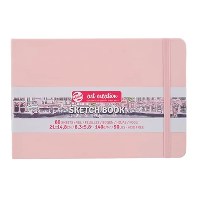 Caiet de desen și schițe Talens Art Creation Sketch Book,  140 g, 80 coli  - A5 peisaj, roz pastel