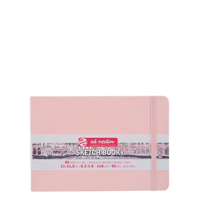 Caiet de desen și schițe Talens Art Creation Sketch Book,  140 g, 80 coli  - A5 peisaj, roz pastel