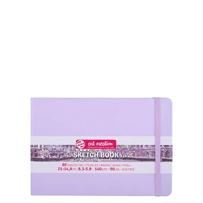 Caiet de desen și schițe Talens Art Creation Sketch Book,  140 g, 80 coli  - A5 peisaj, violet pastel