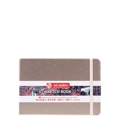 Caiet de desen și schițe Talens Art Creation Sketch Book,  140 g, 80 coli  - peisaj A5, culoare șampanie