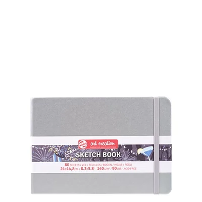 Caiet de desen și schițe Talens Art Creation Sketch Book,  140 g, 80 coli  - A5 peisaj, argintiu