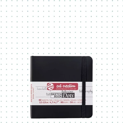 Caiet  Grilă punctată Talens Art Creation Sketch Book Dots, 80 g - 12x12 cm