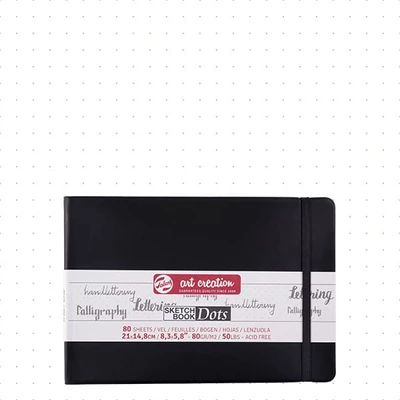 Caiet cu grilă punctată Talens Art Creation Sketch Book Dots, 80 g - A5, peisaj