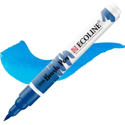 Talens Ecoline Brush Pen markere acuarelă cu vârf pensulă   - 508, prussian blue