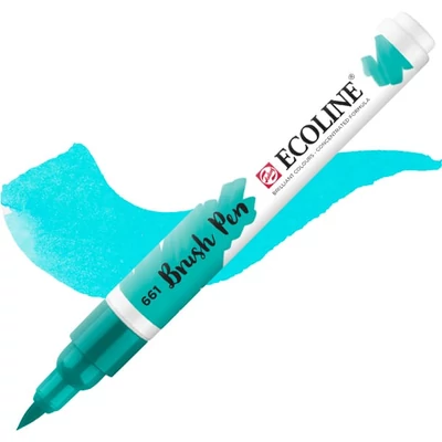 Talens Ecoline Brush Pen markere acuarelă cu vârf pensulă   - 661, turquoise green