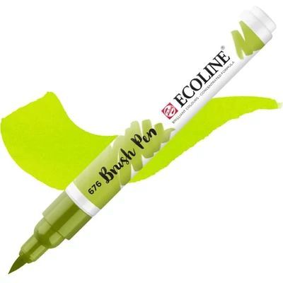 Talens Ecoline Brush Pen markere acuarelă cu vârf pensulă   - 676, grass green