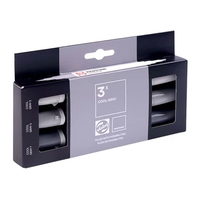 Talens Pantone marker pensulă  cu două vârfuri în set   - 3 buc, Cool gray