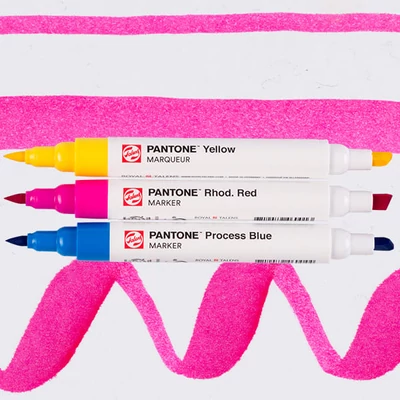 Talens Pantone Set markere pensulă cu două vârfuri   - 3 buc, Primary
