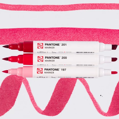 Talens Pantone marker pensulă  cu două vârfuri în set   - 3 buc, Red