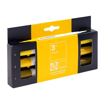 Talens Pantone marker pensulă  cu două vârfuri în set   - 3 buc, Yellow