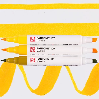 Talens Pantone marker pensulă  cu două vârfuri în set   - 3 buc, Yellow