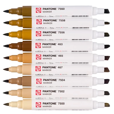 Talens Pantone marker pensulă  cu două vârfuri în set   - 9 buc, Brown