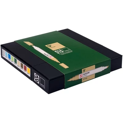 Talens Pantone marker pensulă  cu două vârfuri în set   - 9 buc, Nature
