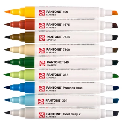 Talens Pantone marker pensulă  cu două vârfuri în set   - 9 buc, Nature