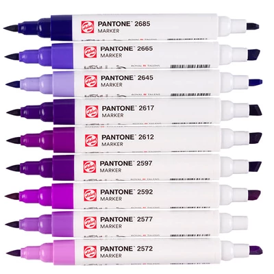 Talens Pantone marker pensulă  cu două vârfuri în set   - 9 buc, Purple