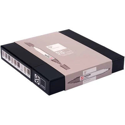 Talens Pantone marker pensulă  cu două vârfuri în set   - 9 buc, Warm gray