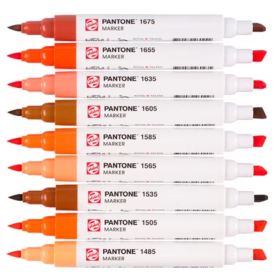 Talens Pantone marker pensulă  cu două vârfuri în set   - 9 buc, Warm red