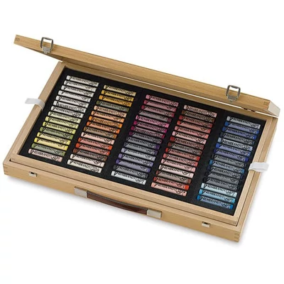 Set crete pastel uscat Rembrandt - 150 buc, cutie din lemn