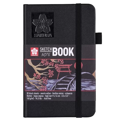 Sakura Sketch/note book caiet de schițe  hârtie neagră - 9x14 cm