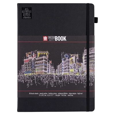 Sakura Sketch/note book caiet de schițe  hârtie neagră - A4