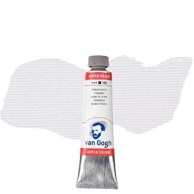 Talens Van Gogh vopsea acrilică, 40 ml - 105, titanium white