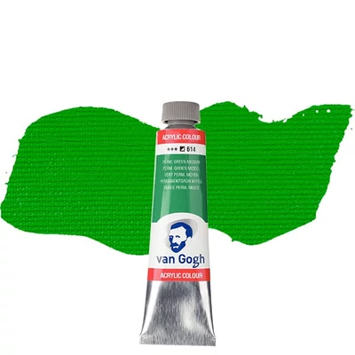 Talens Van Gogh vopsea acrilică, 40 ml - 614, permanent green medium