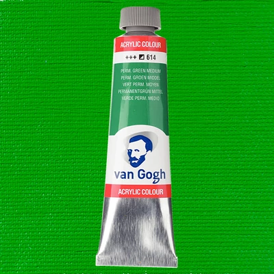 Talens Van Gogh vopsea acrilică, 40 ml - 614, permanent green medium