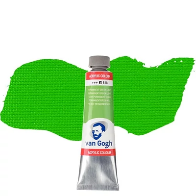 Talens Van Gogh vopsea acrilică, 40 ml - 618, permanent green light