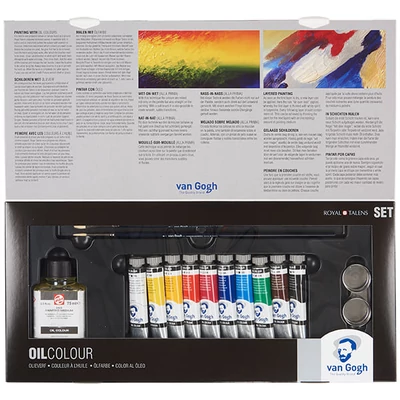 Talens Van Gogh set pictură în ulei - 10x20 ml + accesorii