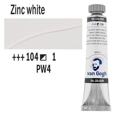 Talens Van Gogh Culori ulei, 20 ml - 104, zinc white