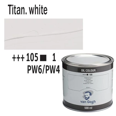 Vopsea de ulei Talens Van Gogh, 500 ml - 105, titanium white