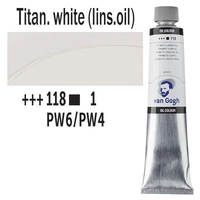 Talens Van Gogh Culori ulei, 200 ml - 118, titanium white (linseed oil)