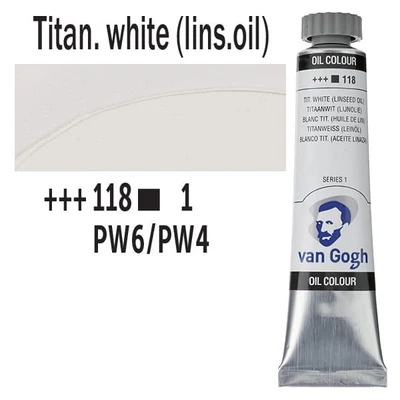 Talens Van Gogh Culori ulei, 20 ml - 118, titanium white (linseed oil)
