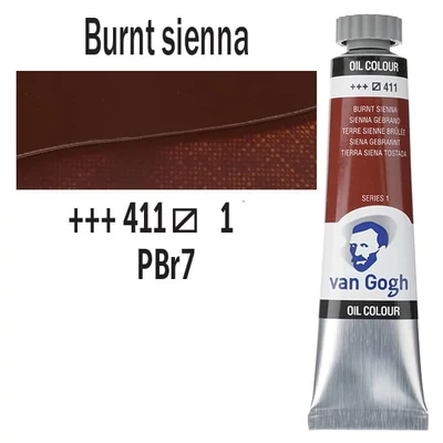 Talens Van Gogh Culori ulei, 20 ml - 411, burnt sienna