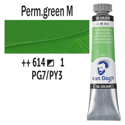 Talens Van Gogh Culori ulei, 20 ml - 614, permanent green medium