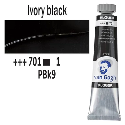 Talens Van Gogh Culori ulei, 20 ml - 701, ivory black