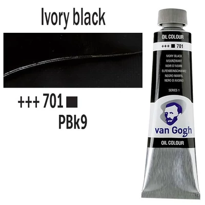 Talens Van Gogh Culori ulei, 40 ml - 701, ivory black