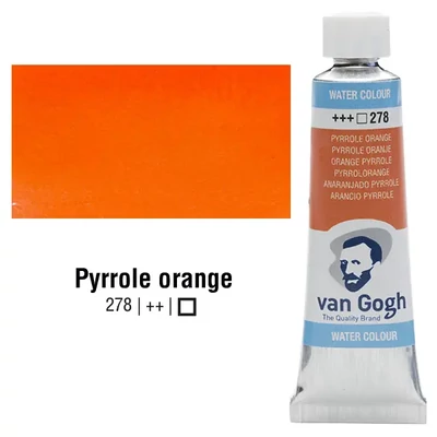 Culori acuarelă Talens Van Gogh în tub, 10 ml - 278, pyrrole orange