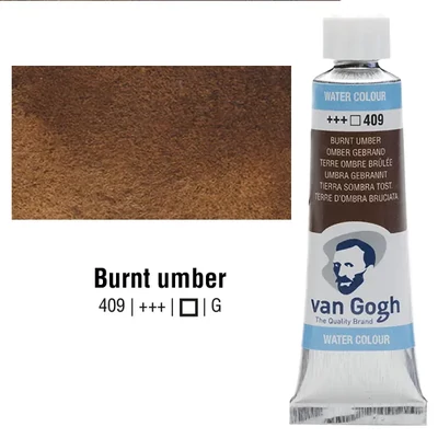 Culori acuarelă Talens Van Gogh în tub 10 ml - 409, burnt umber