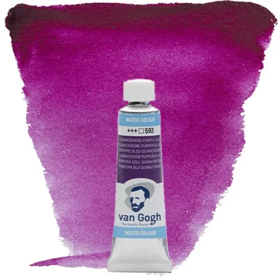 Culori acuarelă Talens Van Gogh în tub, 10 ml - 593, quinacridone purple blue