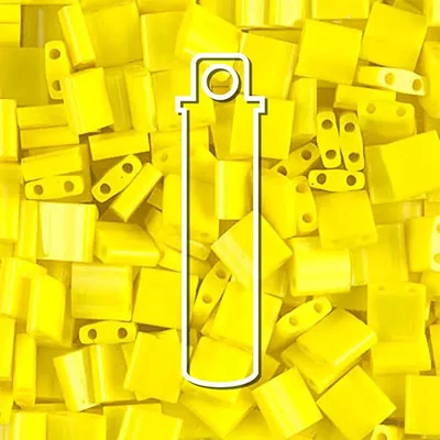 Miyuki Tila mărgea japoneză din sticlă cu două găuri - Opaque Yellow
