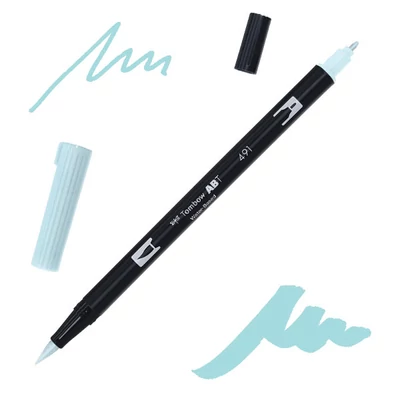 Tombow abt dual brush pen marker cu două vârfuri   - 491, glacier blue
