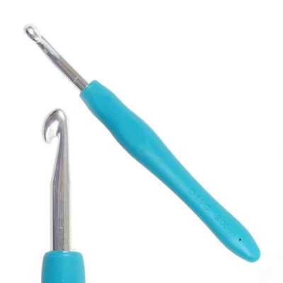Croșetă ergonomică cu mâner din silicon, DMC - 8 mm