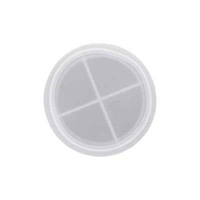 Matriță   Jesmonite din silicon pentru răsină acrilică și sintetică - rotundă, șaibă cu ramă, 10 cm