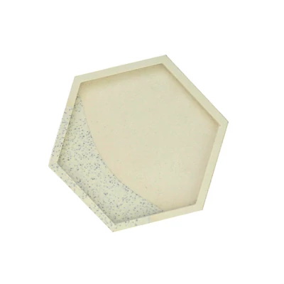Matriță Jesmonite din silicon pentru răsină acrilică și sintetică - hexagon, suport pentru pahar cu margine, 11,5 x 10 cm