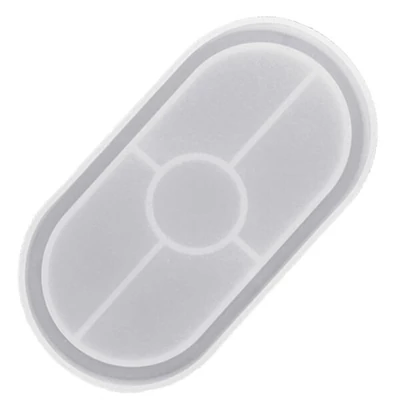 Matriță   Jesmonite silicon pentru răsină acrilică și sintetică - saiba cu margini, oval, 18x9,5 cm