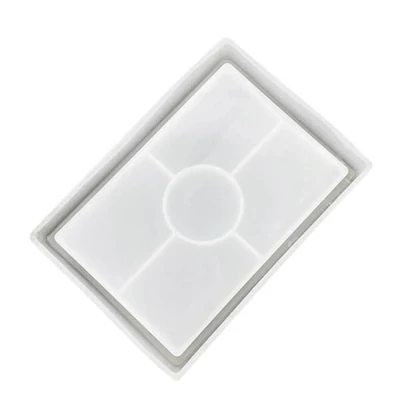 Matriță din silicon Jesmonite pentru răsină acrilică și sintetică  - dreptunghi, suport cu margini, 15,5x11 cm