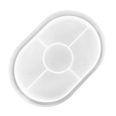 Matriță din silicon Jesmonite pentru răsină acrilică și sintetică - șaibă cu ramă ovală, 15,5x11,4 cm