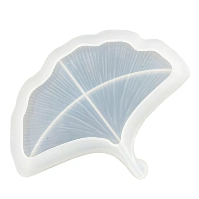 Matriță Jesmonite din silicon pentru răsină acrilică și sintetică - ginko suport cu margini, 18,5x14,7 cm